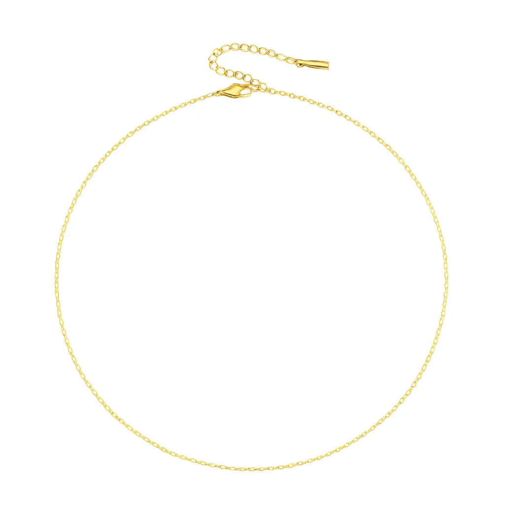 Gold waterproof necklace on a white background