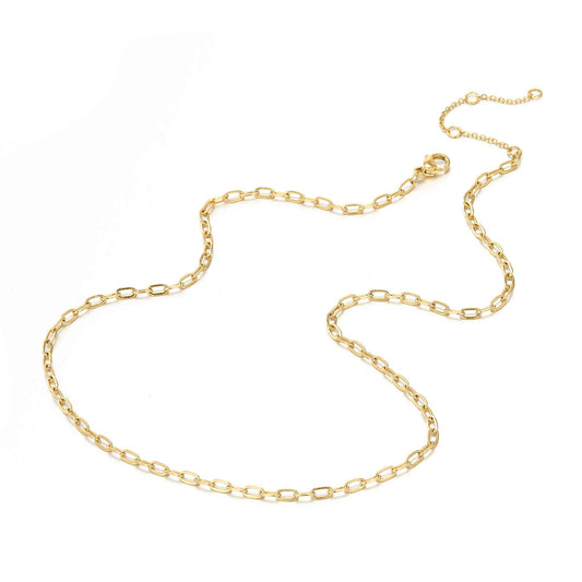 Gold plated chain necklace for an active woman