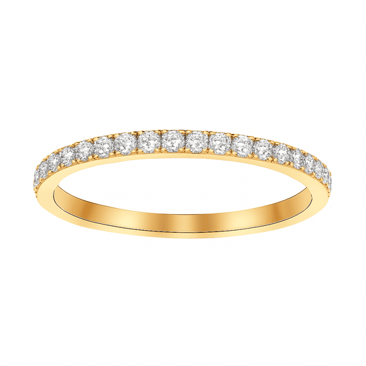 Waterproof gold ring with diamonds on a white background